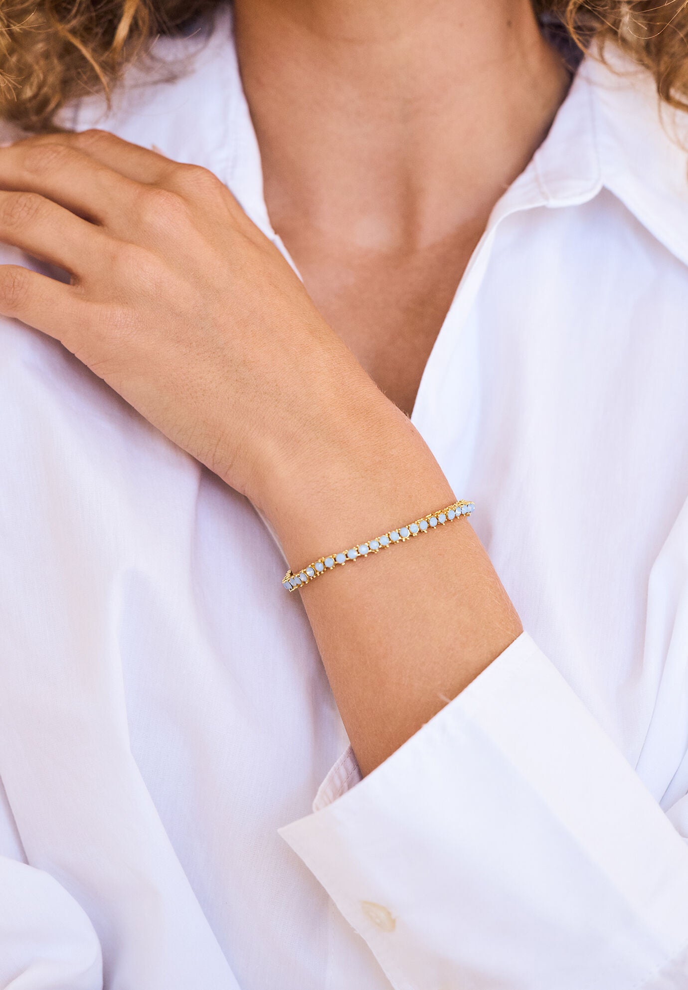 Isabella Opal Blue Tennis Bracelet, BLUE, alternate image number 2