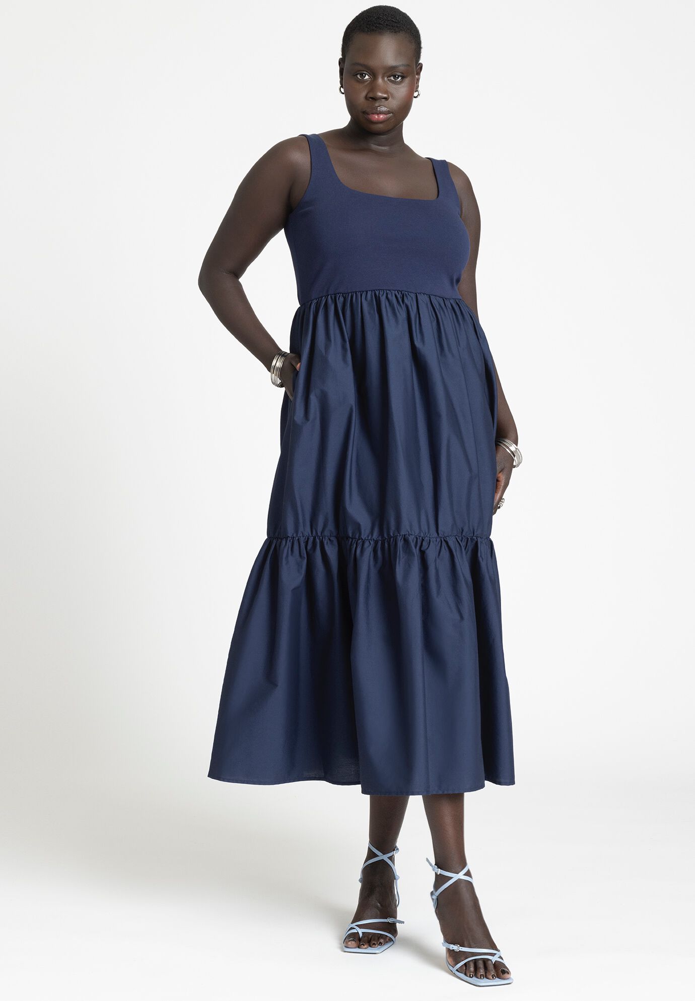 Tank Pocketed Tiered Dress by Eloquii