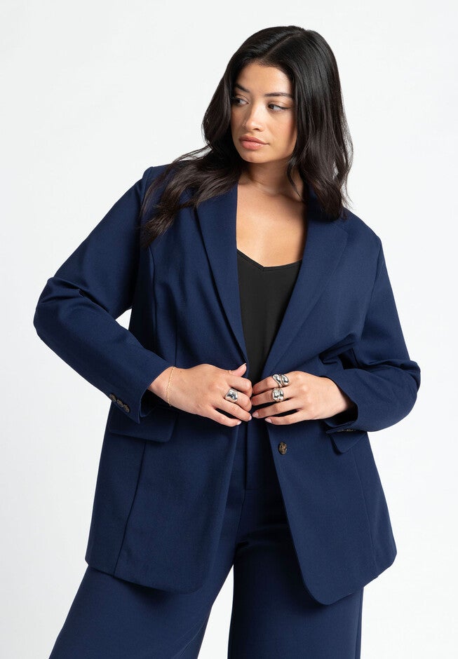 The Ultimate Stretch Long Two Button Blazer, MARITIME BLUE, hi-res image number null