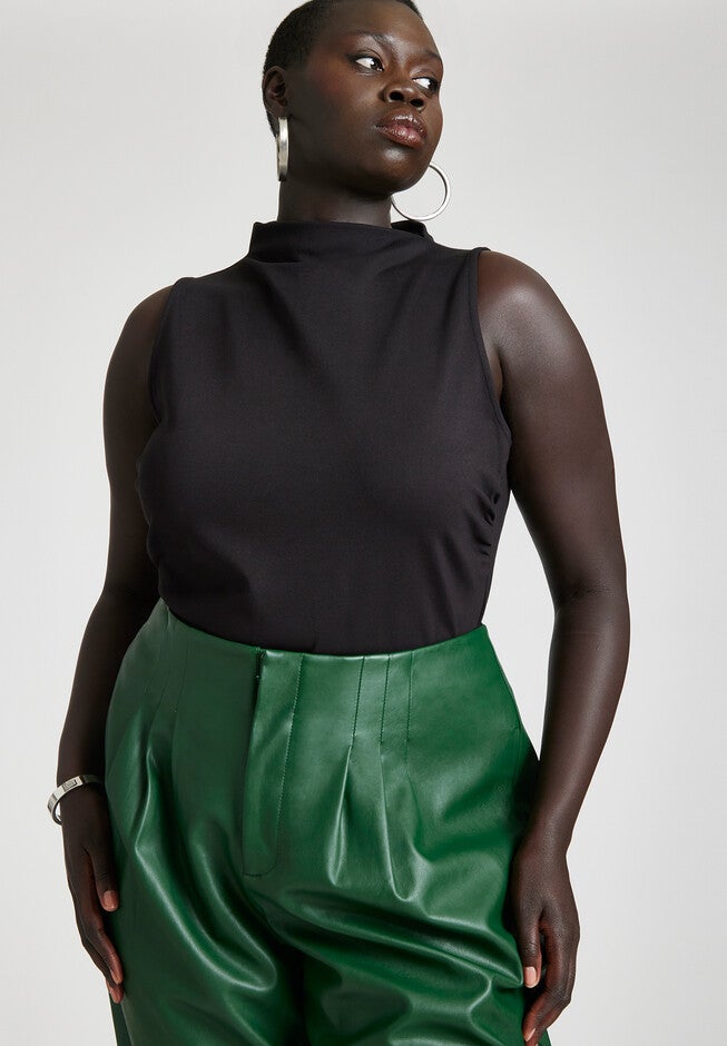 Asymmetric Neckline Top, BLACK ONYX, hi-res image number null