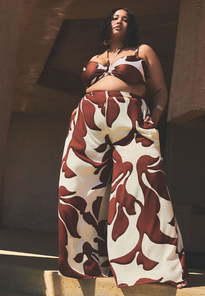Gabi Fresh Swim x ELOQUII Wide Leg Coverup Pant, MYSTIQUE ABSTRACT, hi-res image number null