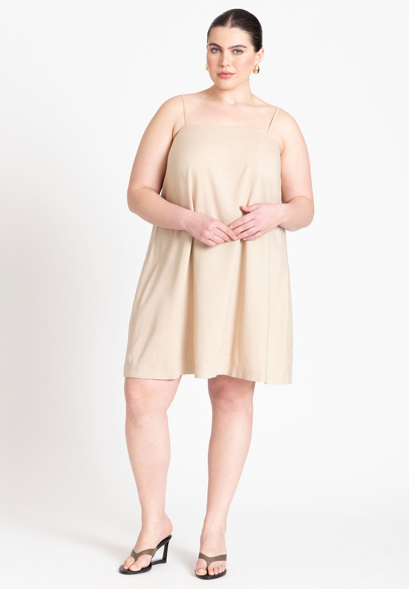 Plus Size Short Square Neck Dress