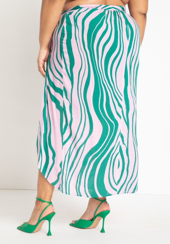 Gabi Fresh Swim x ELOQUII Twist Front Coverup Skirt, , alternate image number null