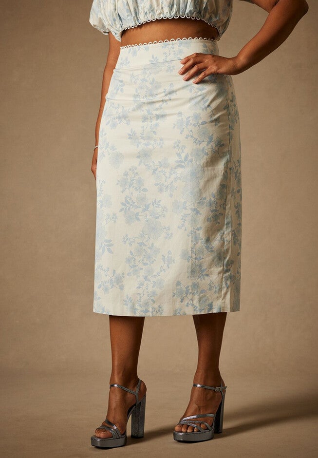 Bridal by ELOQUII Printed Pencil Skirt, , on-hover image number null