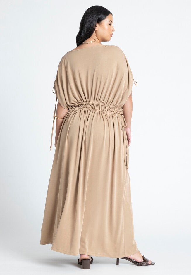 Dolman Sleeve Maxi Dress, LIGHT TAUPE, on-hover image number null