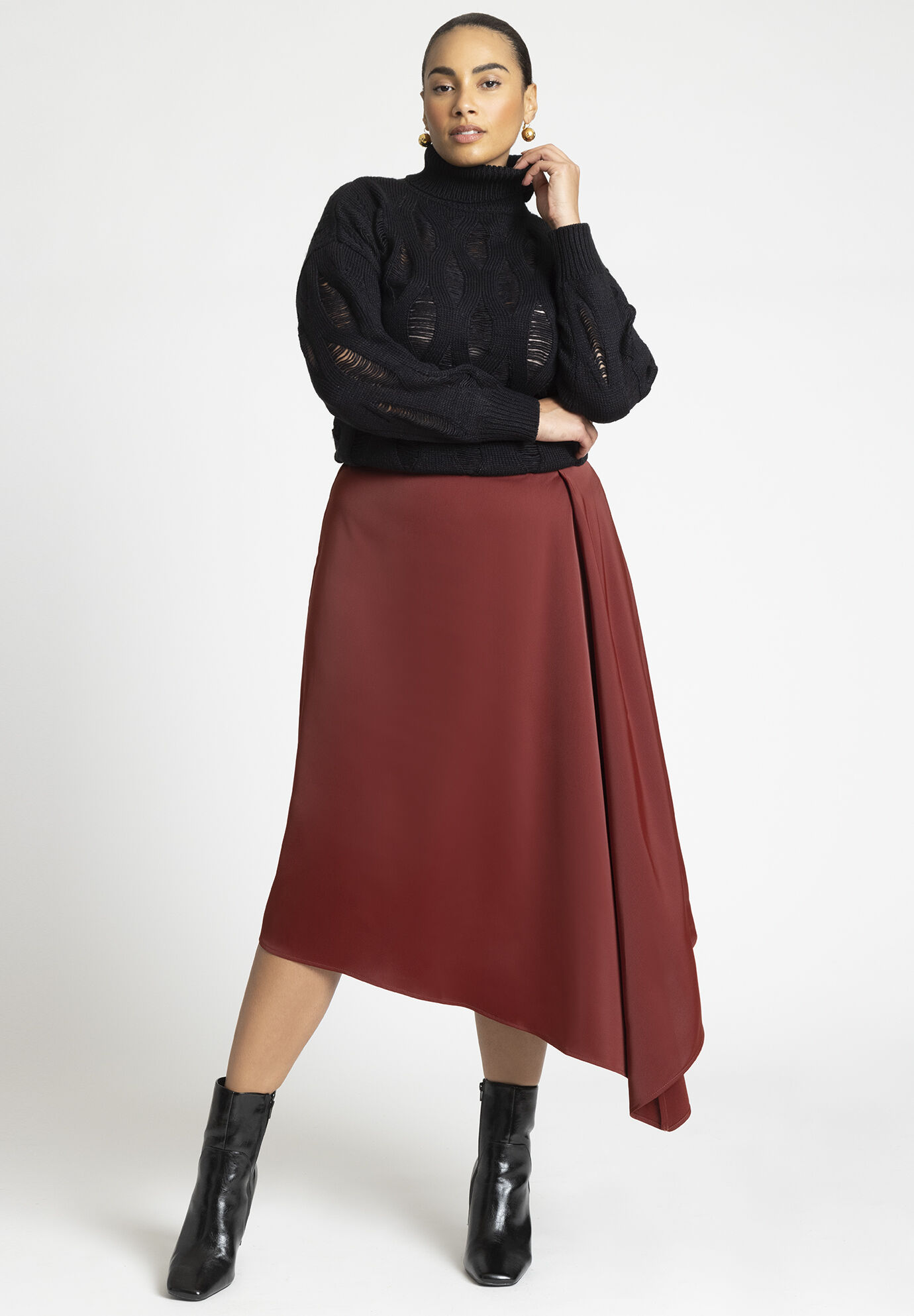 Women Peaked Drape Skirt By ( Size 28 )