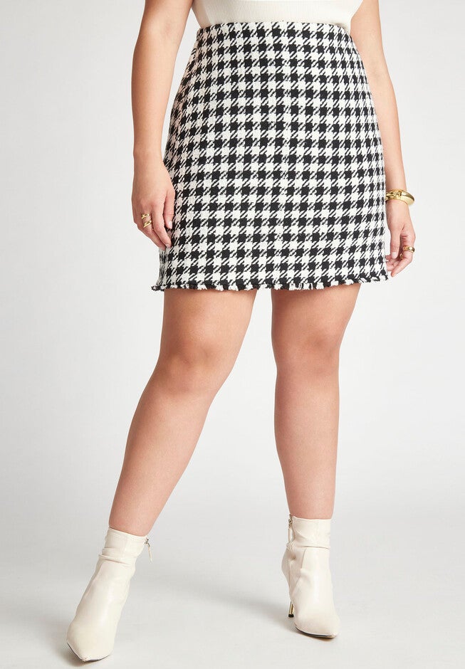 Houndstooth Mini Skirt, , alternate image number null