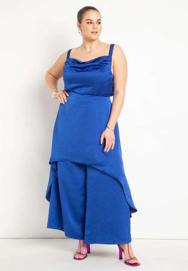 Wide Leg Pant with Attached Overskirt, SURF THE WEB, hi-res image number null