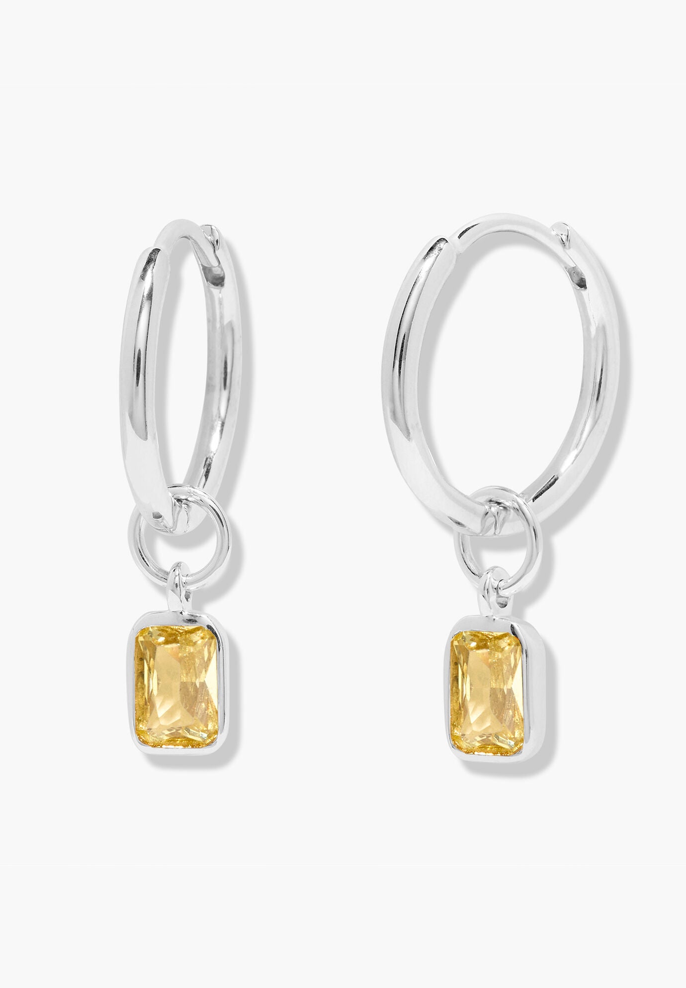 Mackenzie Silver Birthstone Hoops
