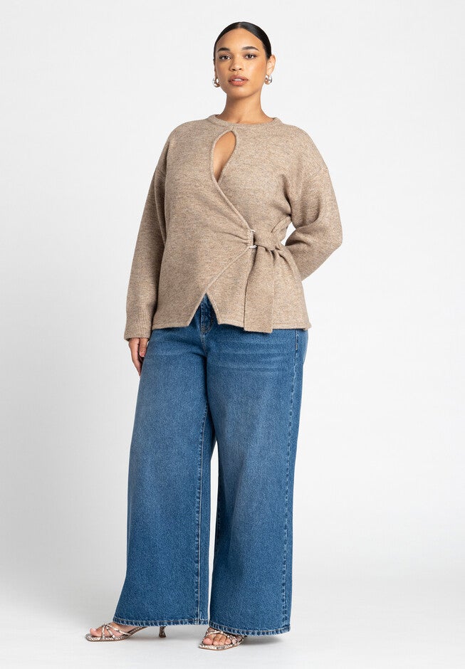 Belted Sweater, INCENSE, alternate image number null