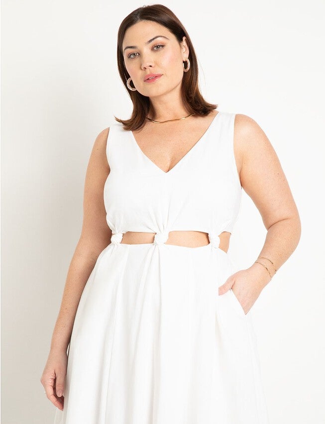 Knotted Bodice Maxi Dress, JET STREAM, on-hover image number null