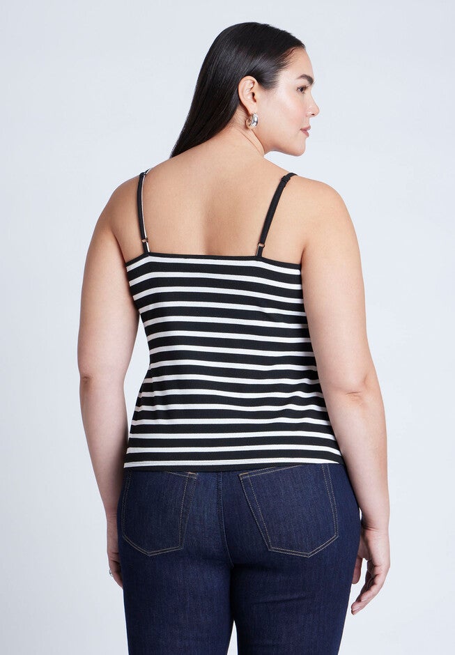 Striped Sweetheart Tank, BLACK WHITE STRIPE, on-hover image number null