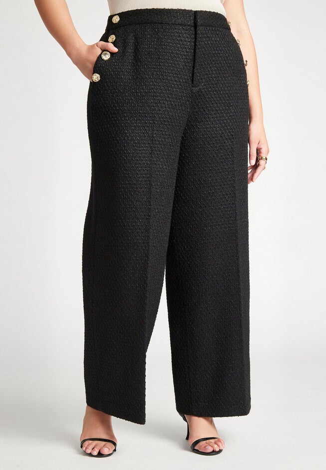 Button Detail Tweed Trouser, , alternate image number null