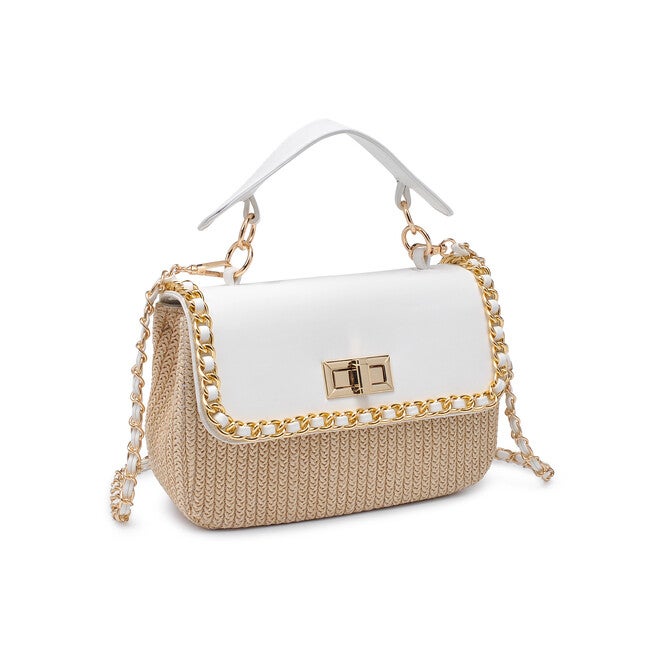 Darcy Straw and Faux Leather Foldover Crossbody, NATURAL WHITE, on-hover image number 1