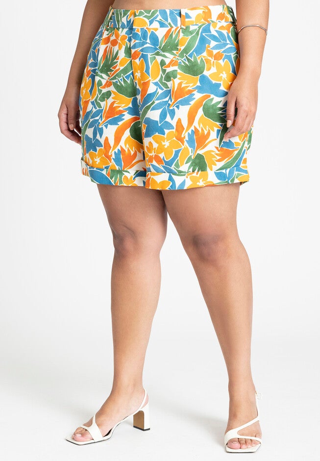 High Waisted Print Short, PRIMARY BOTANIC, on-hover image number null