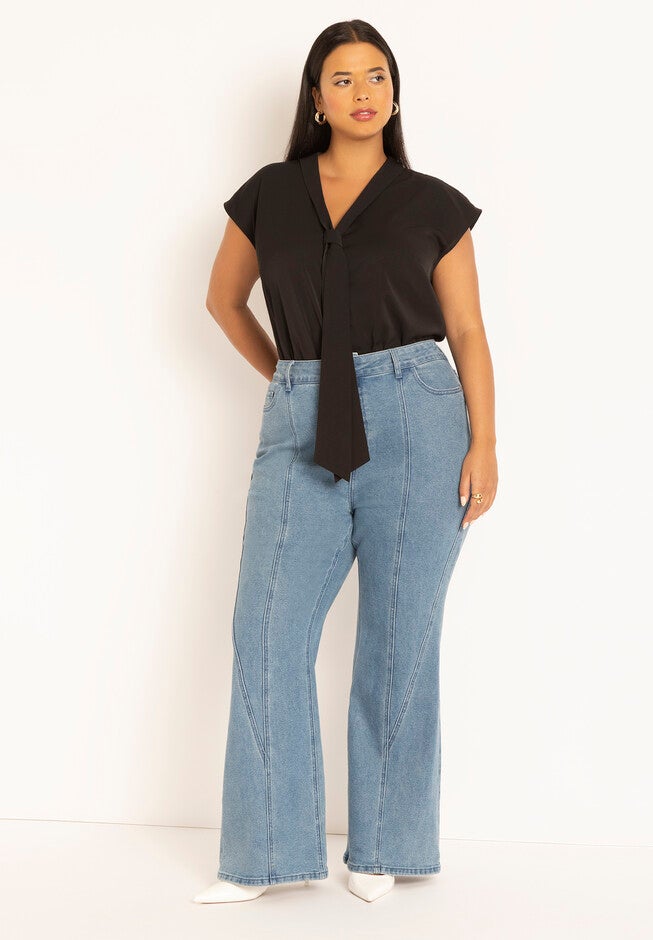 Sleeveless Top With Neck Tie, , alternate image number null