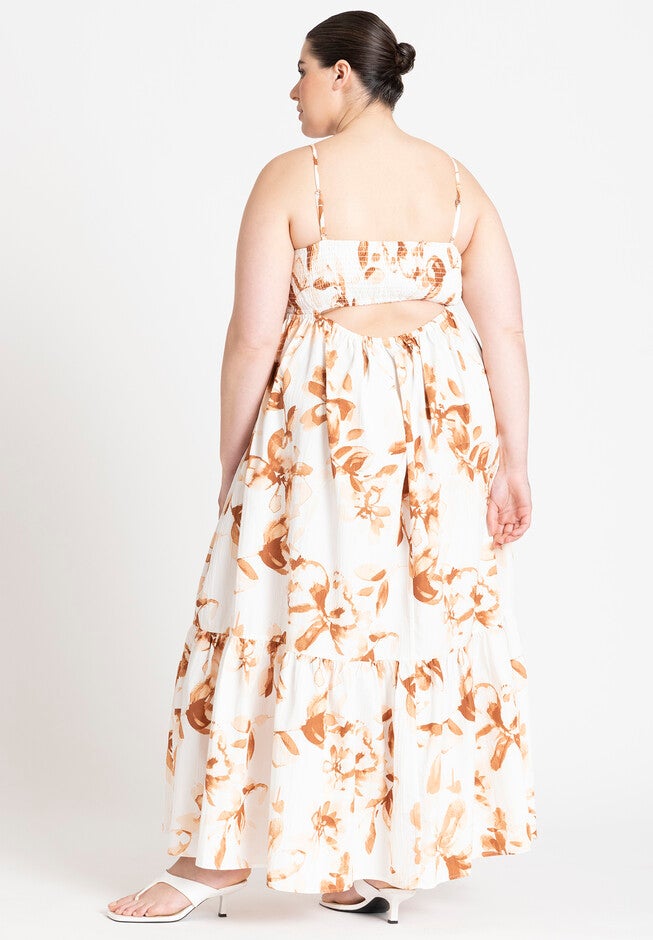 Pintuck Flare Maxi Dress, VINTAGE FLORAL, alternate image number null