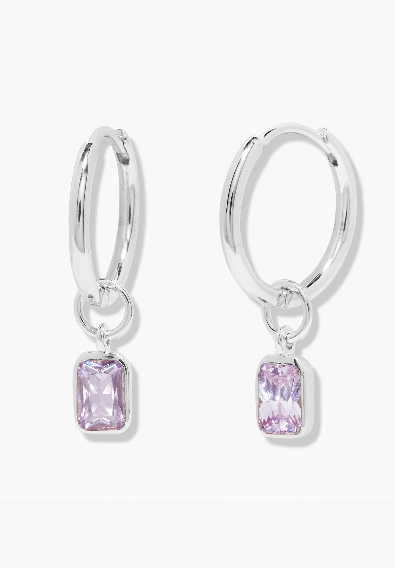 Mackenzie Silver Birthstone Hoops