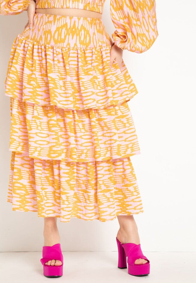 Organdy Tiered Skirt, , on-hover image number null