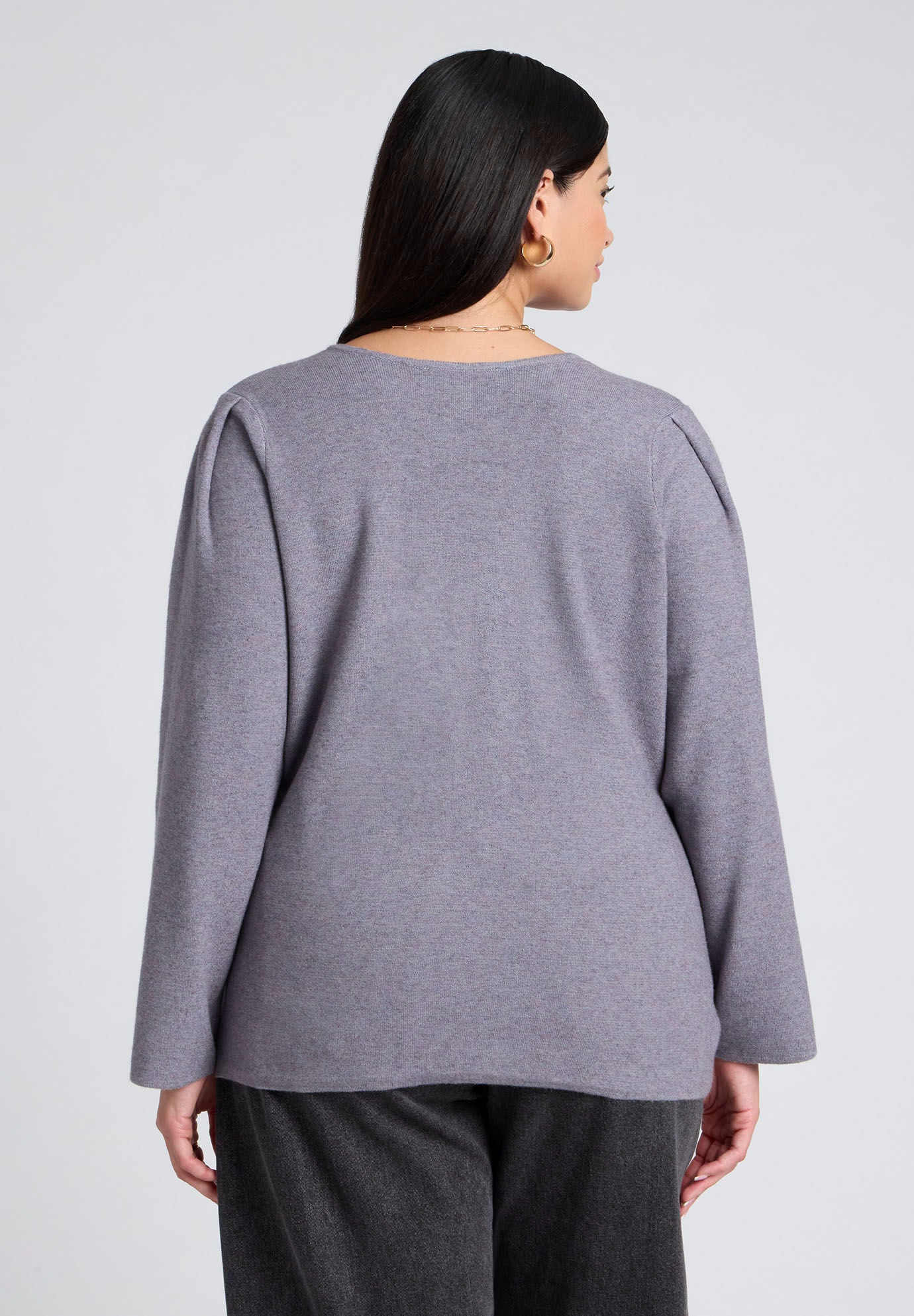Cut Out Hem Cardigan, GRAY, on-hover image number 1