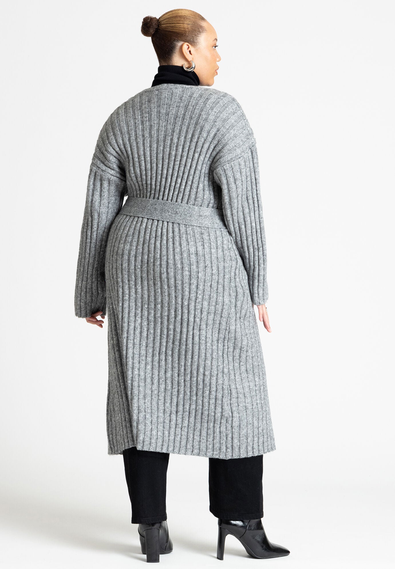 Long grey cardigan sweater clearance
