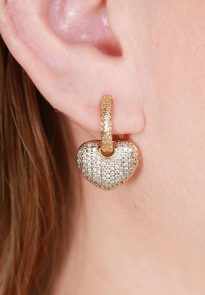 Amore Heart Earrings, GOLD, alternate image number null
