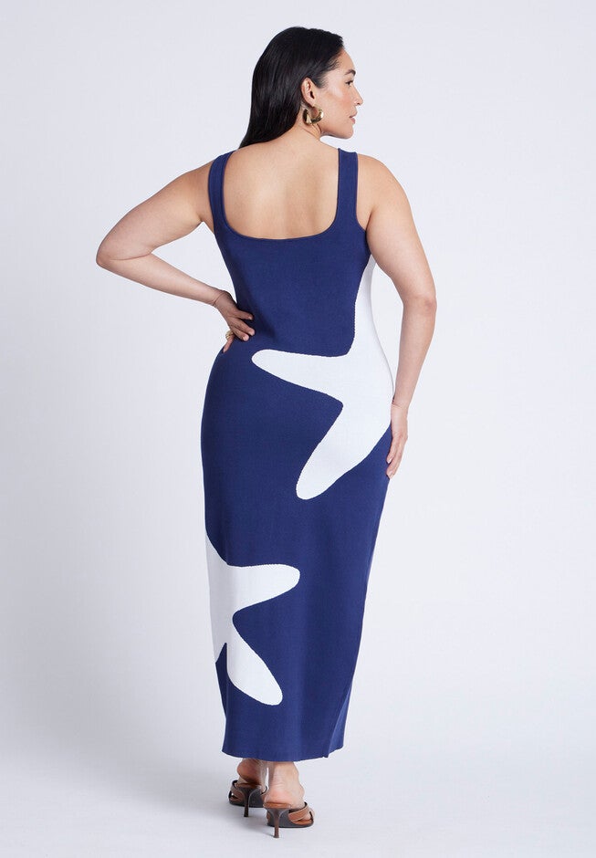 Intarsia Column Dress, SEASIDE STARFISH, alternate image number null