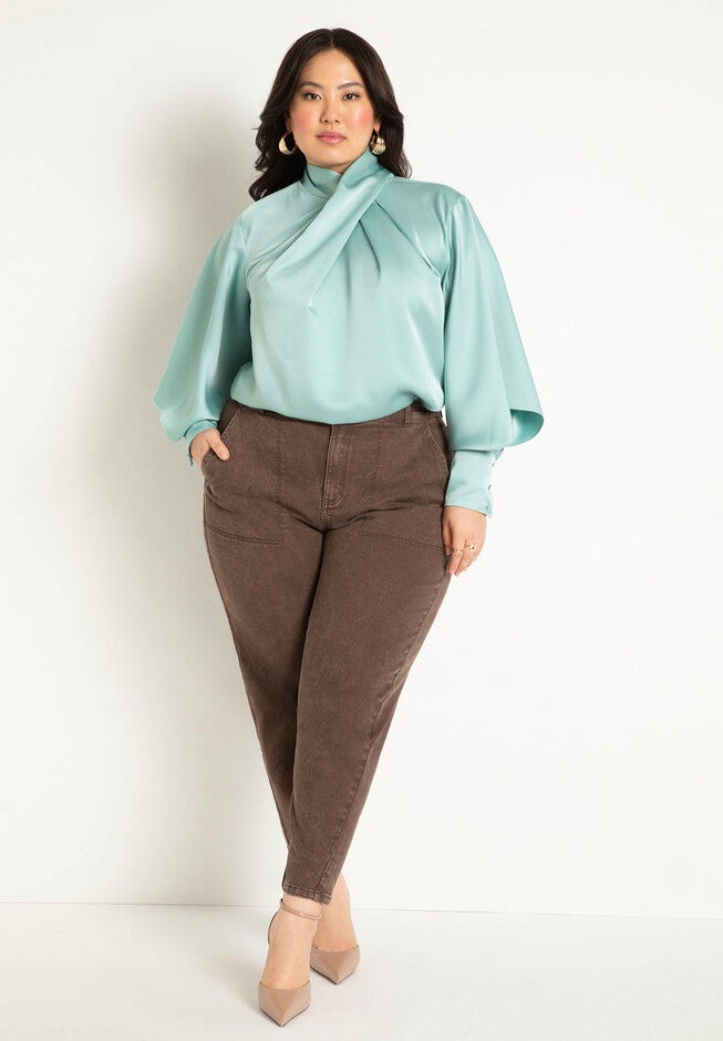 Taper Leg Brown Jean, , alternate image number null