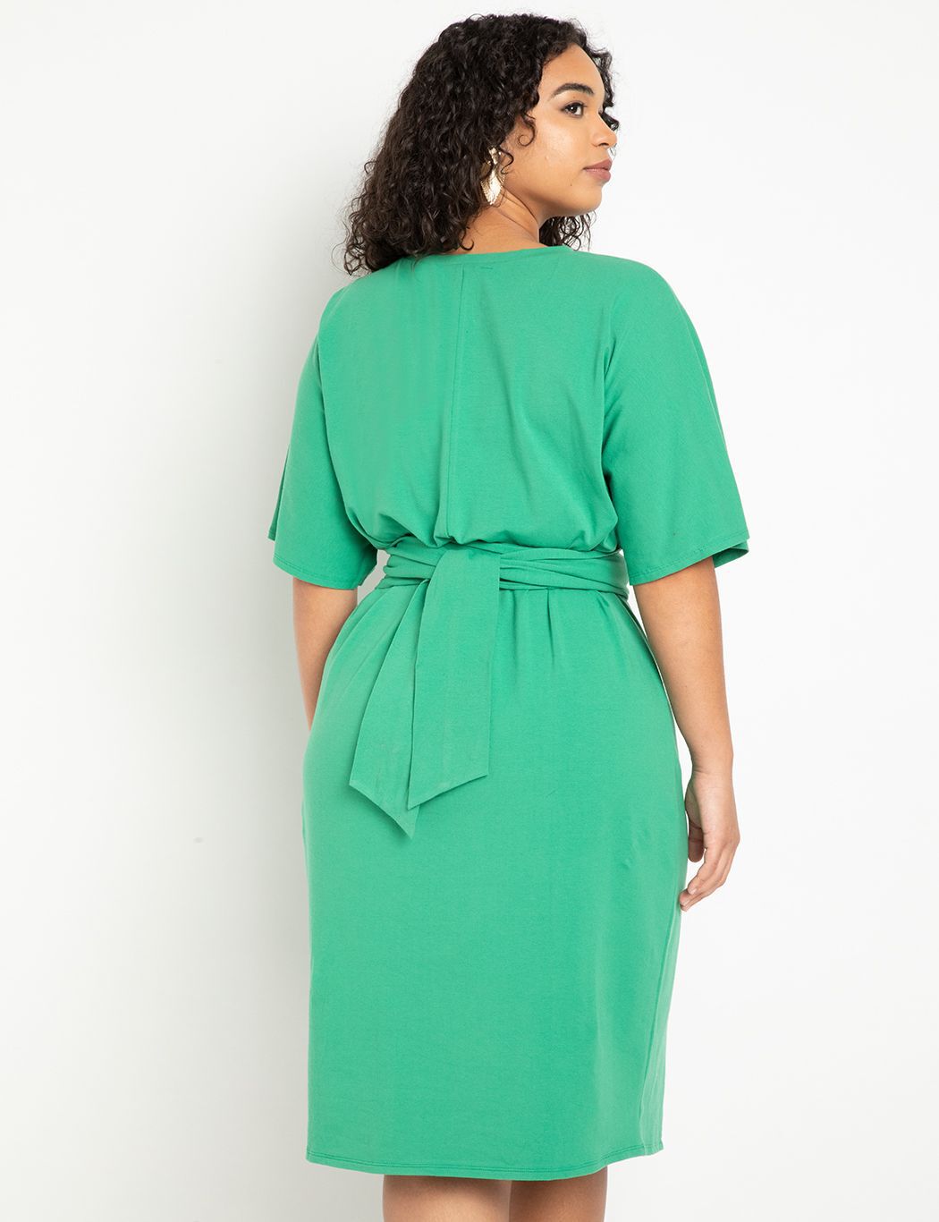 Flutter Sleeve Dress - Cross Front Style, Leprechaun | Eloquii