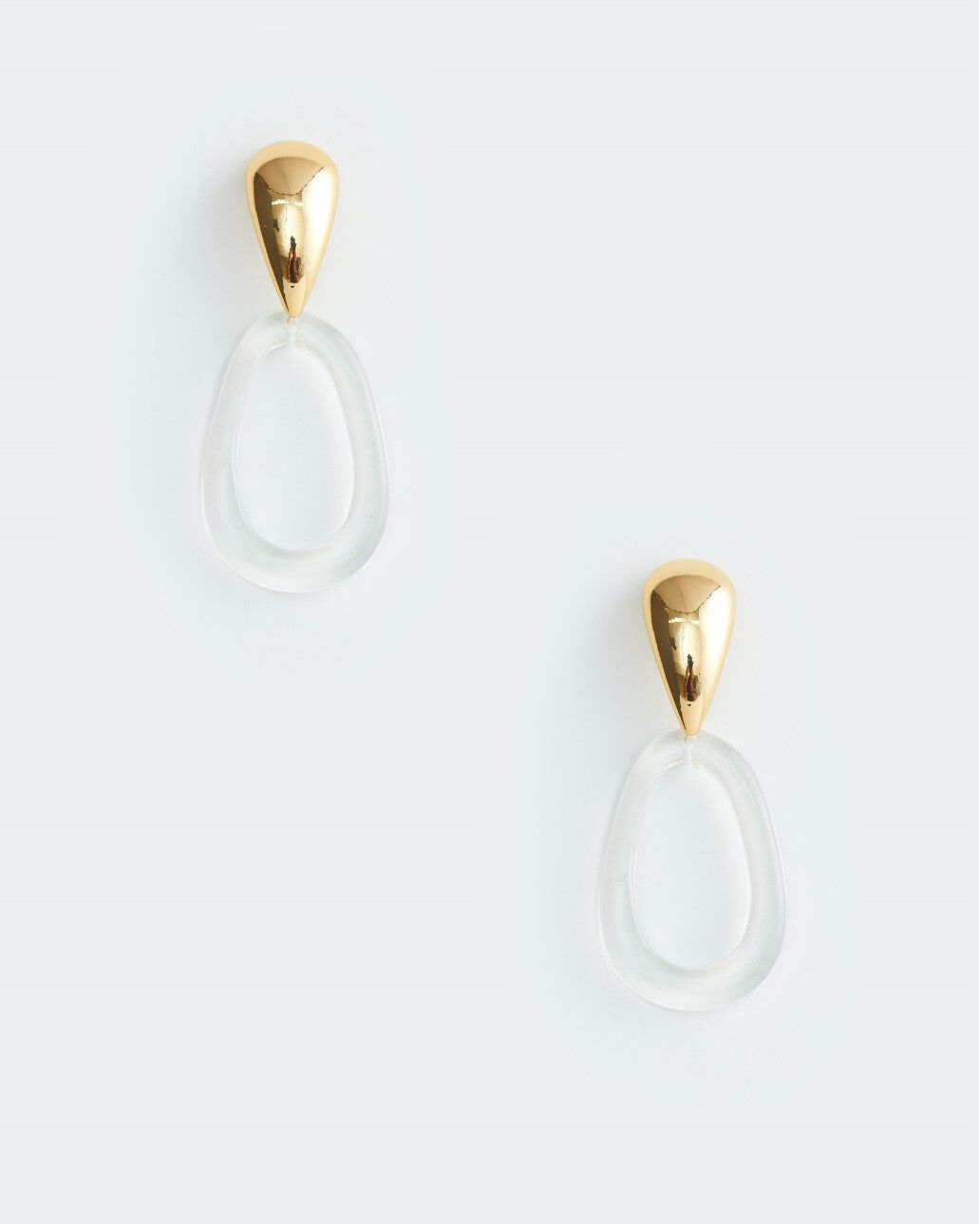 Gold And Clear Looped Earring, GOLD AND CLEAR, hi-res image number 0