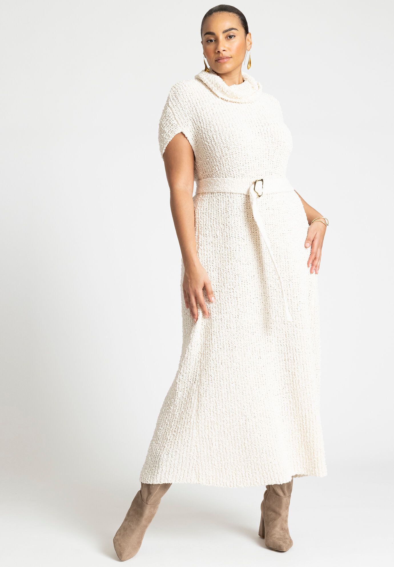 Turtleneck Polyester Sweater Dress by Eloquii