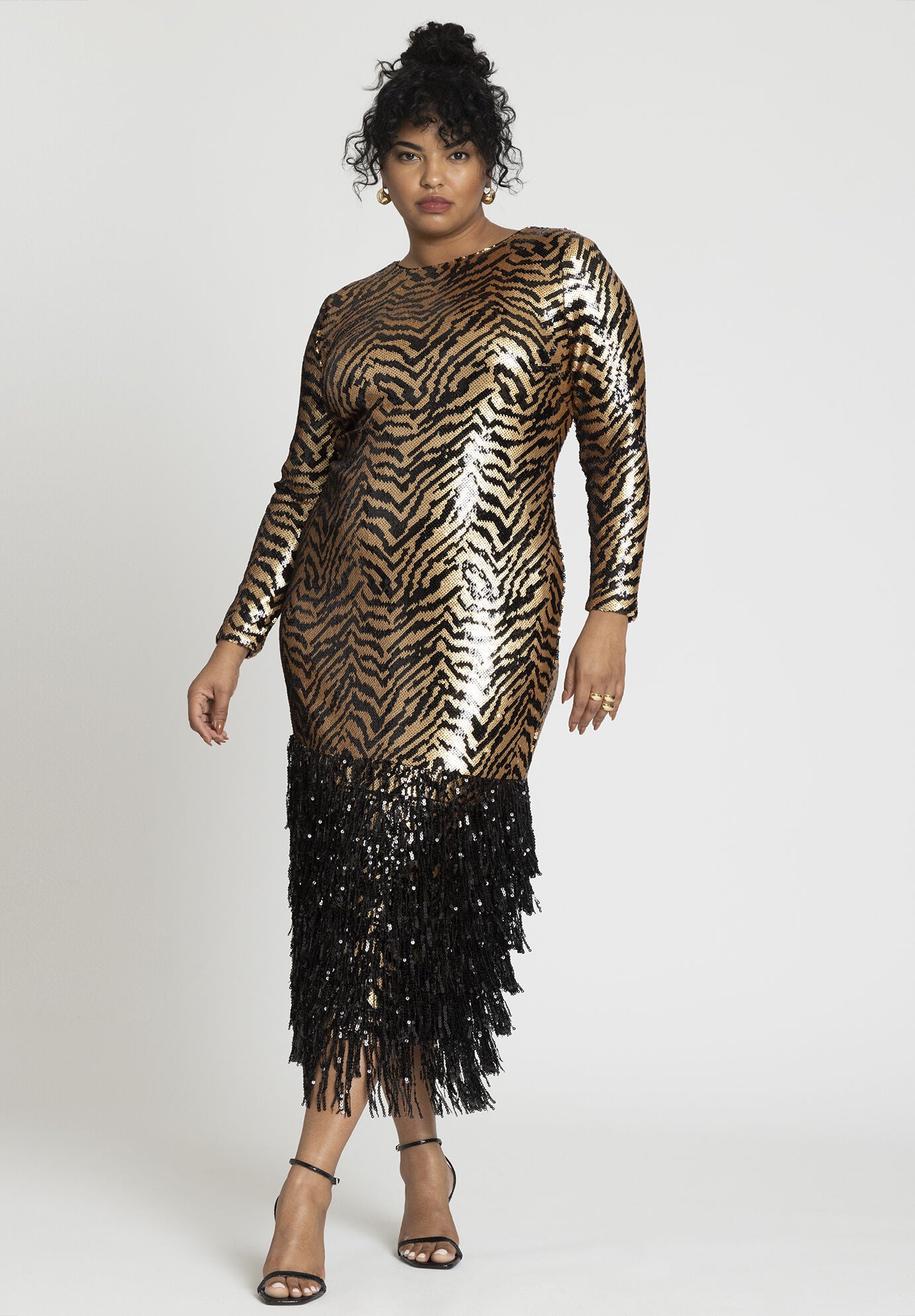 Sequin animal print shop dress
