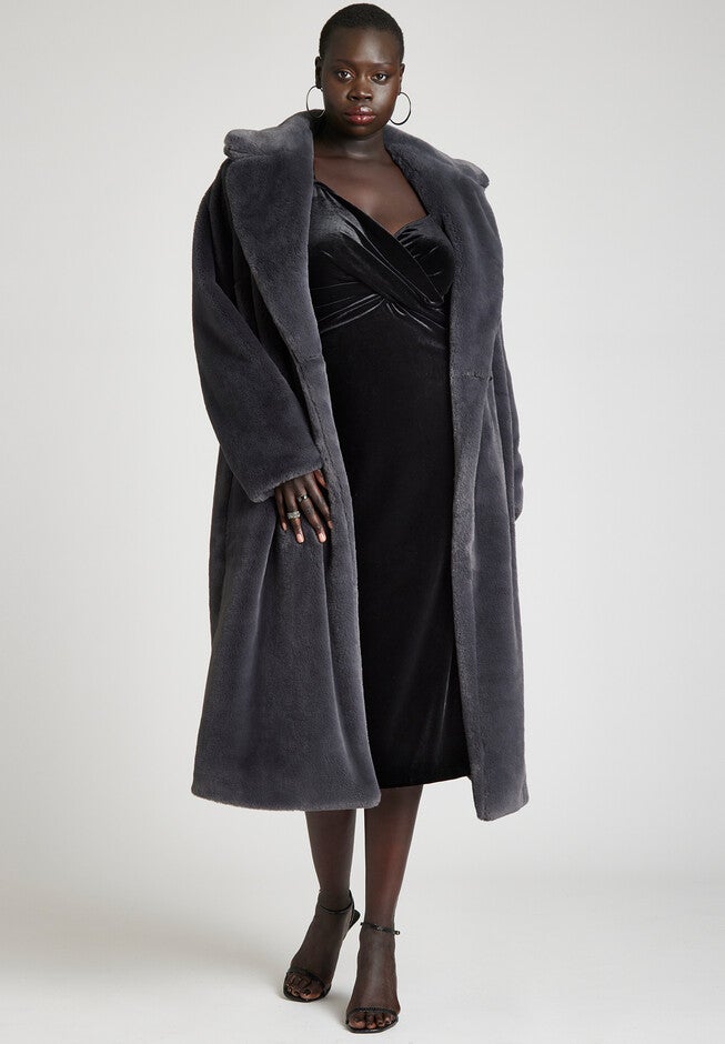 Faux Fur Long Coat, , on-hover image number null