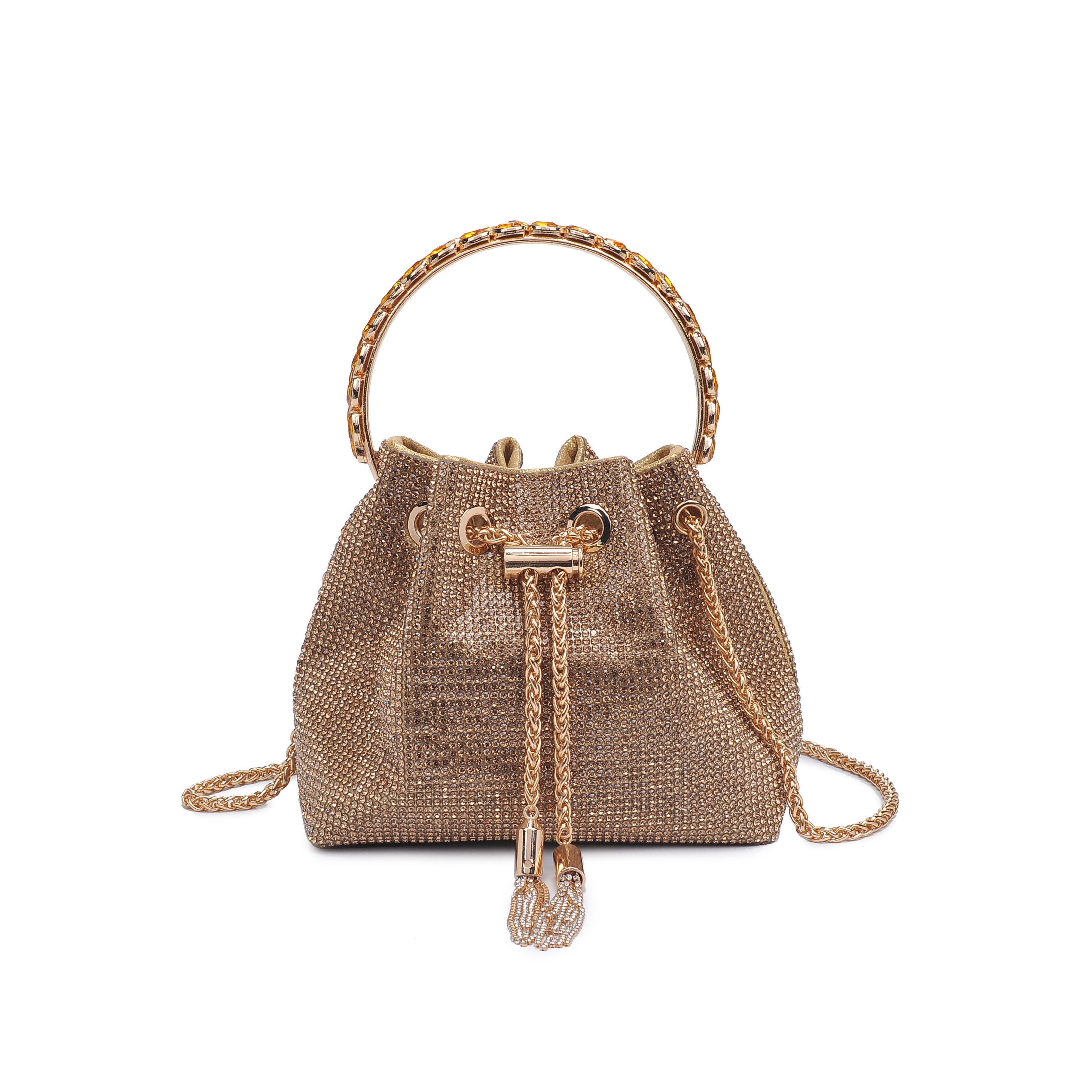 Vontrice Rhinestone Evening Bag, GOLD, hi-res image number 0