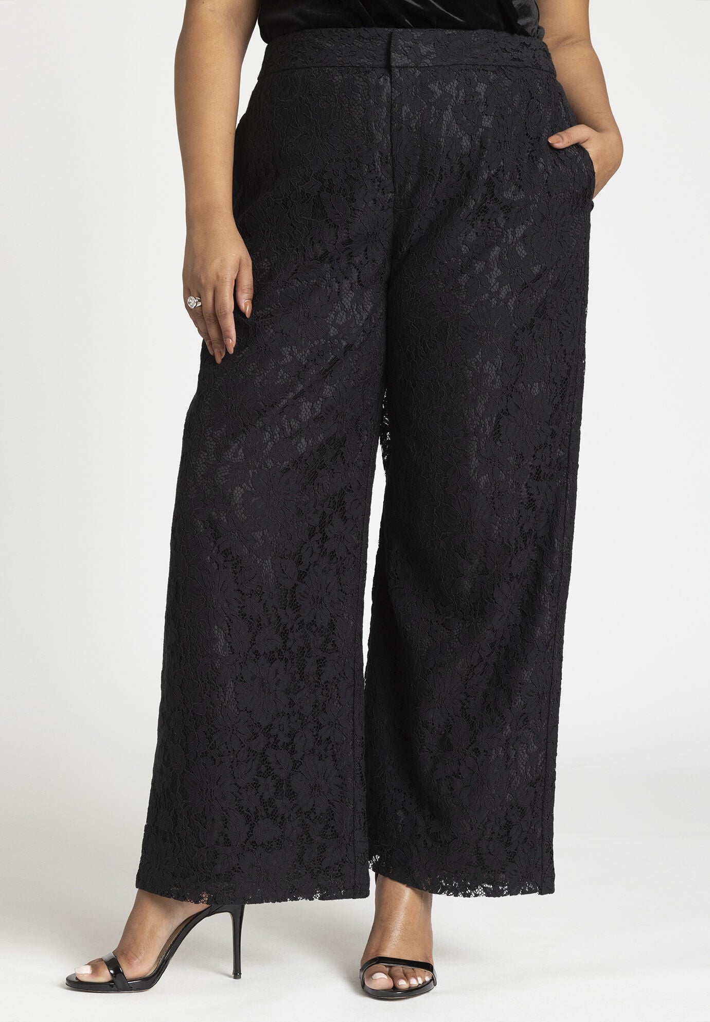 Wide leg lace pants store