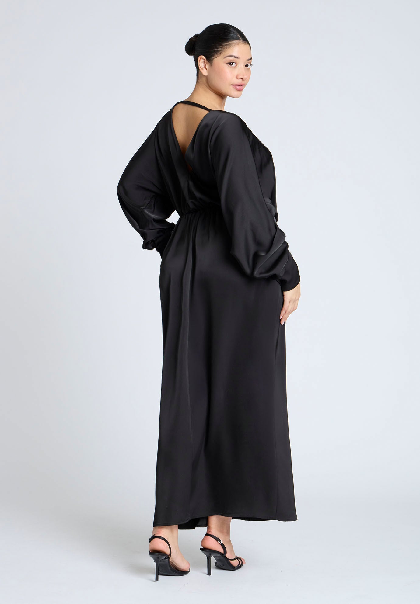 Column Drape Dress Black