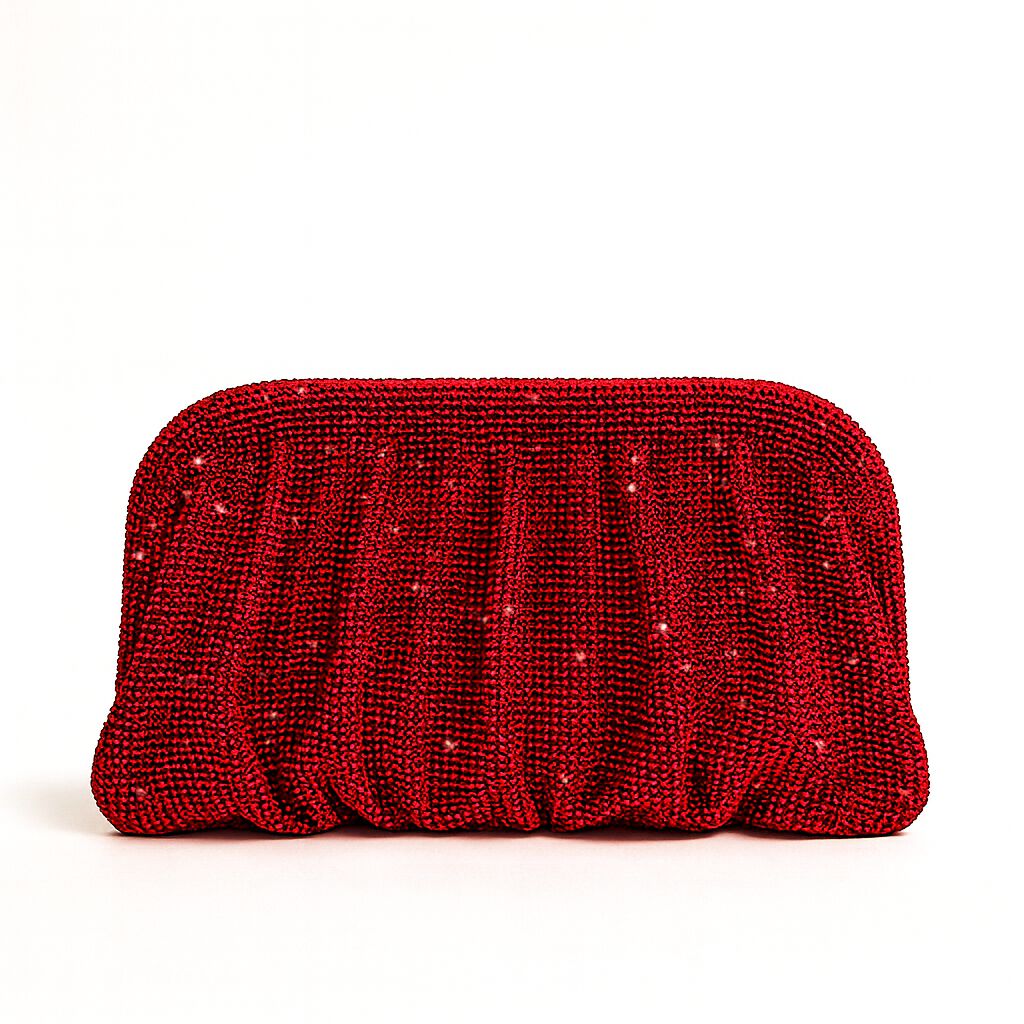Crystal Embellished Bag With Detachable Chain - Red, RED, hi-res image number 0