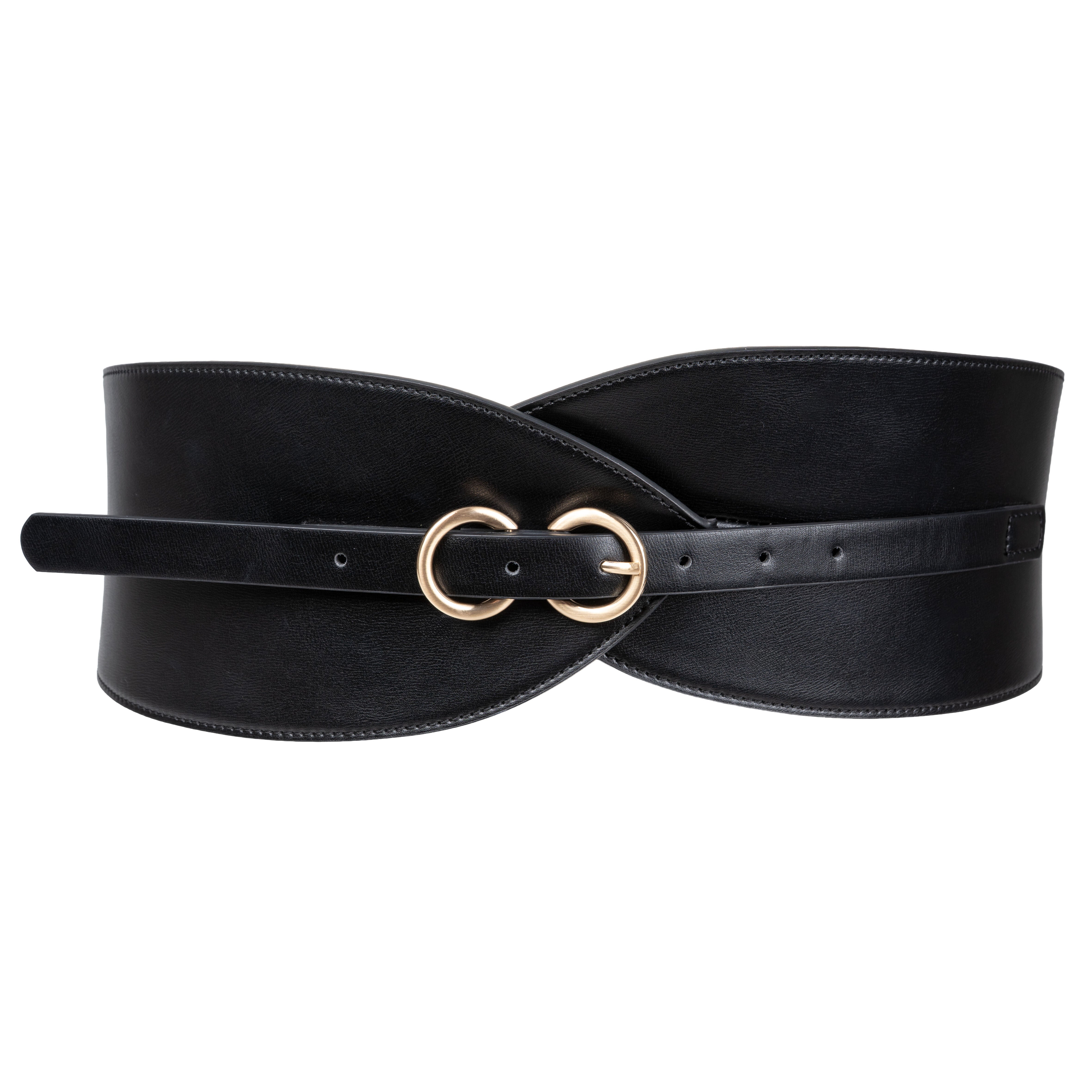  V Shape Wide Waist Belt, BLACK, alternate image number 2