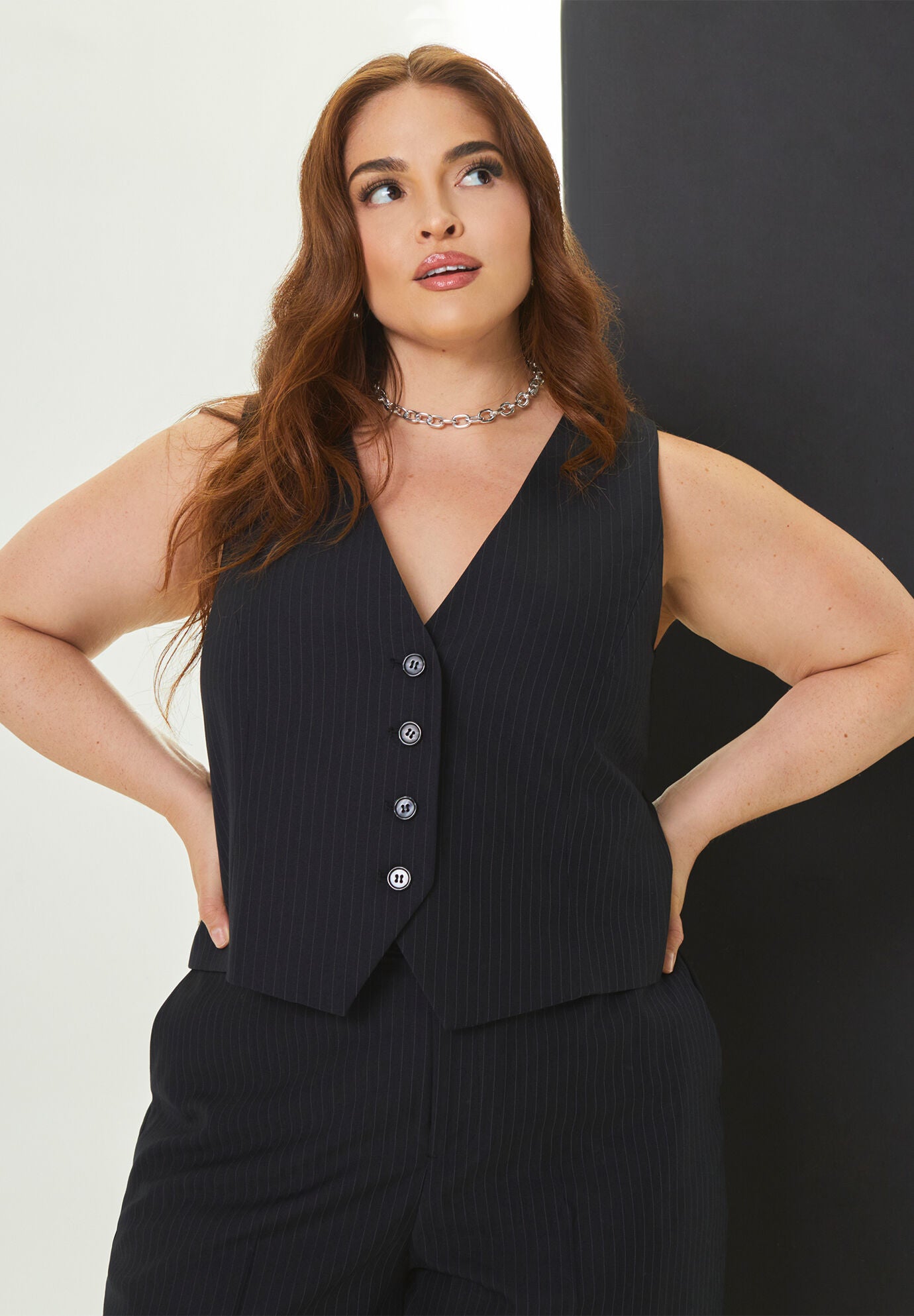 Pinstripe Suit Vest