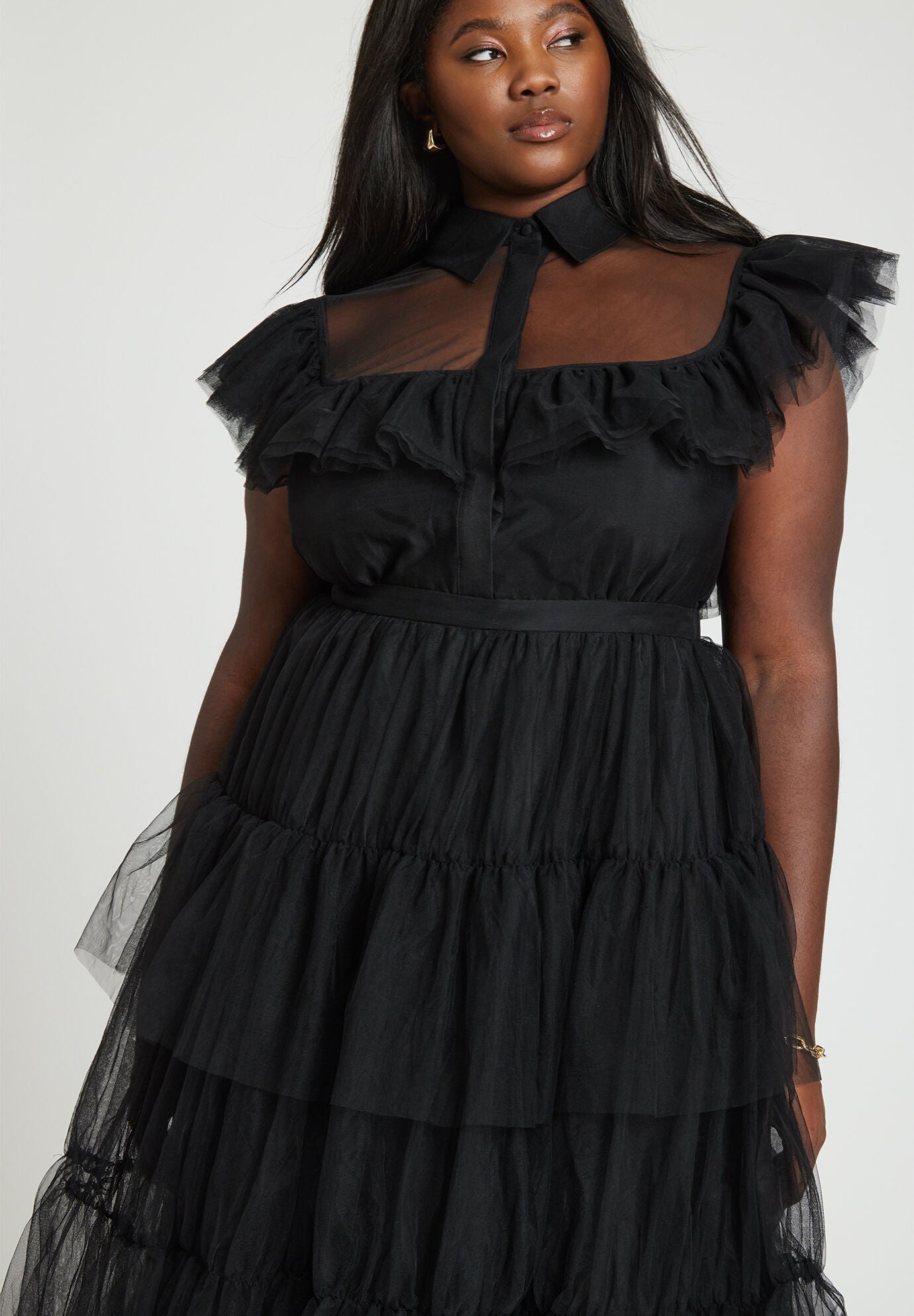 Plus size sales ruffle midi dress