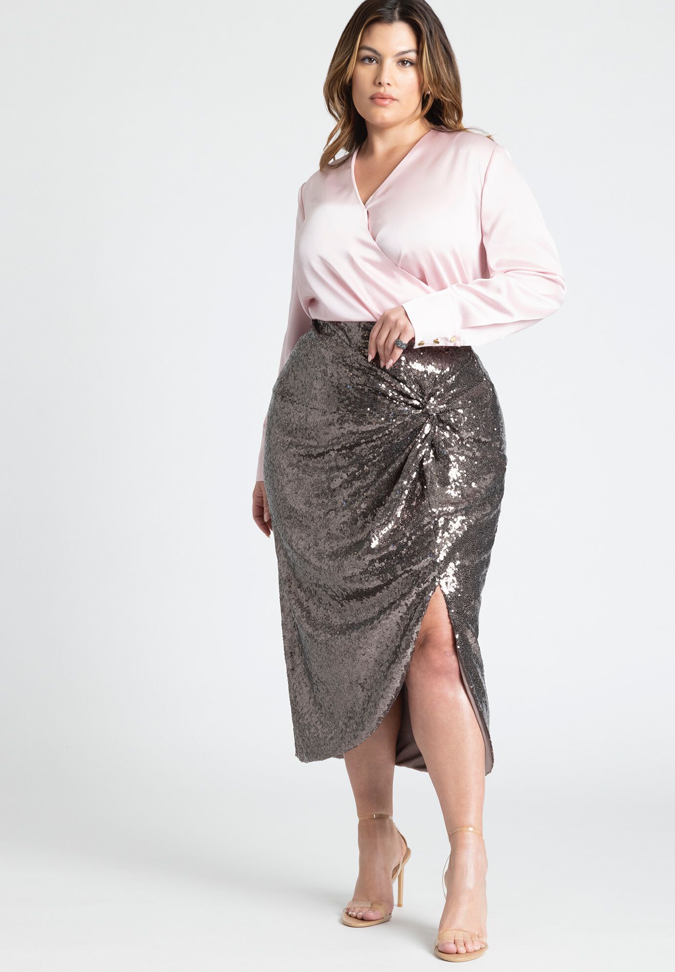 Eloquii black sequin top skirt