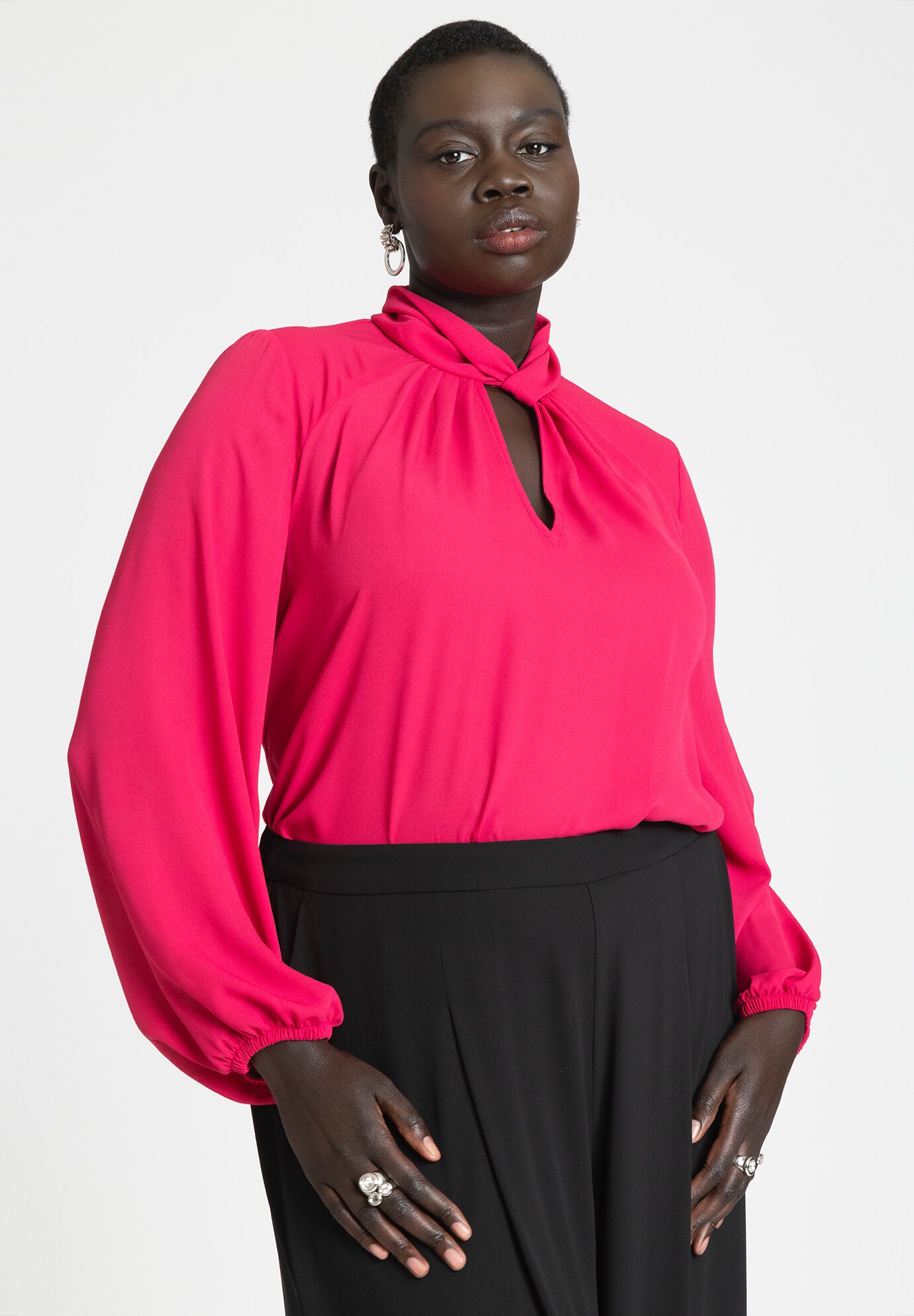 Mock neck keyhole top new arrivals