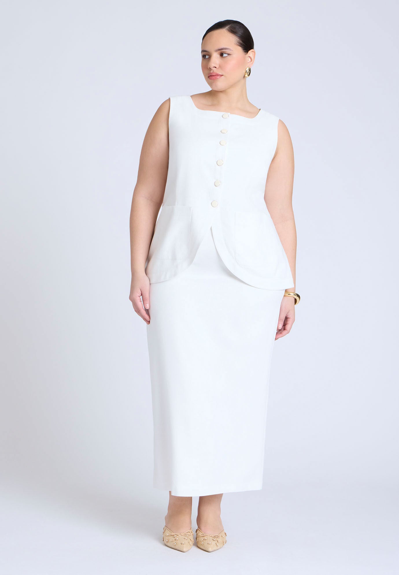 Shop Linen Blend Dress