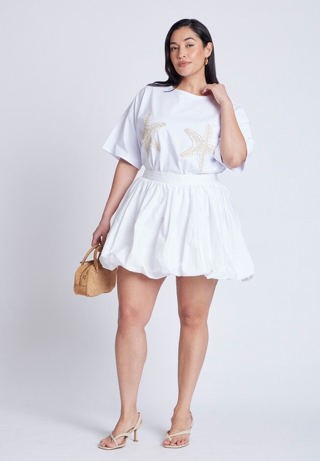 Mini Bubble Hem Skirt, BRIGHT WHITE, on-hover image number null