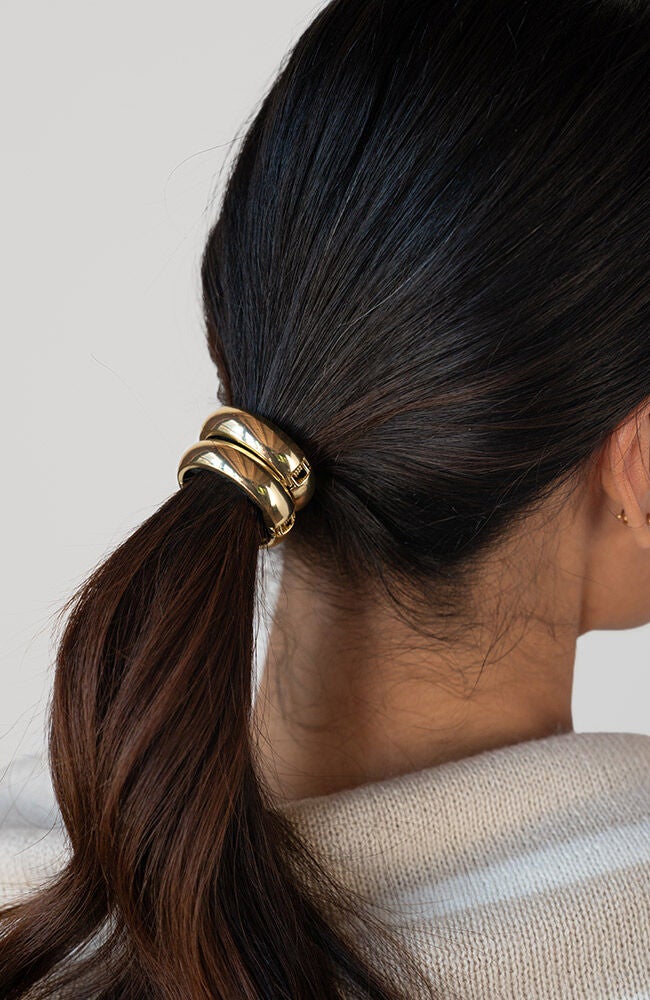 Cone Cuff Ponytail Holder, BROWN, alternate image number 3
