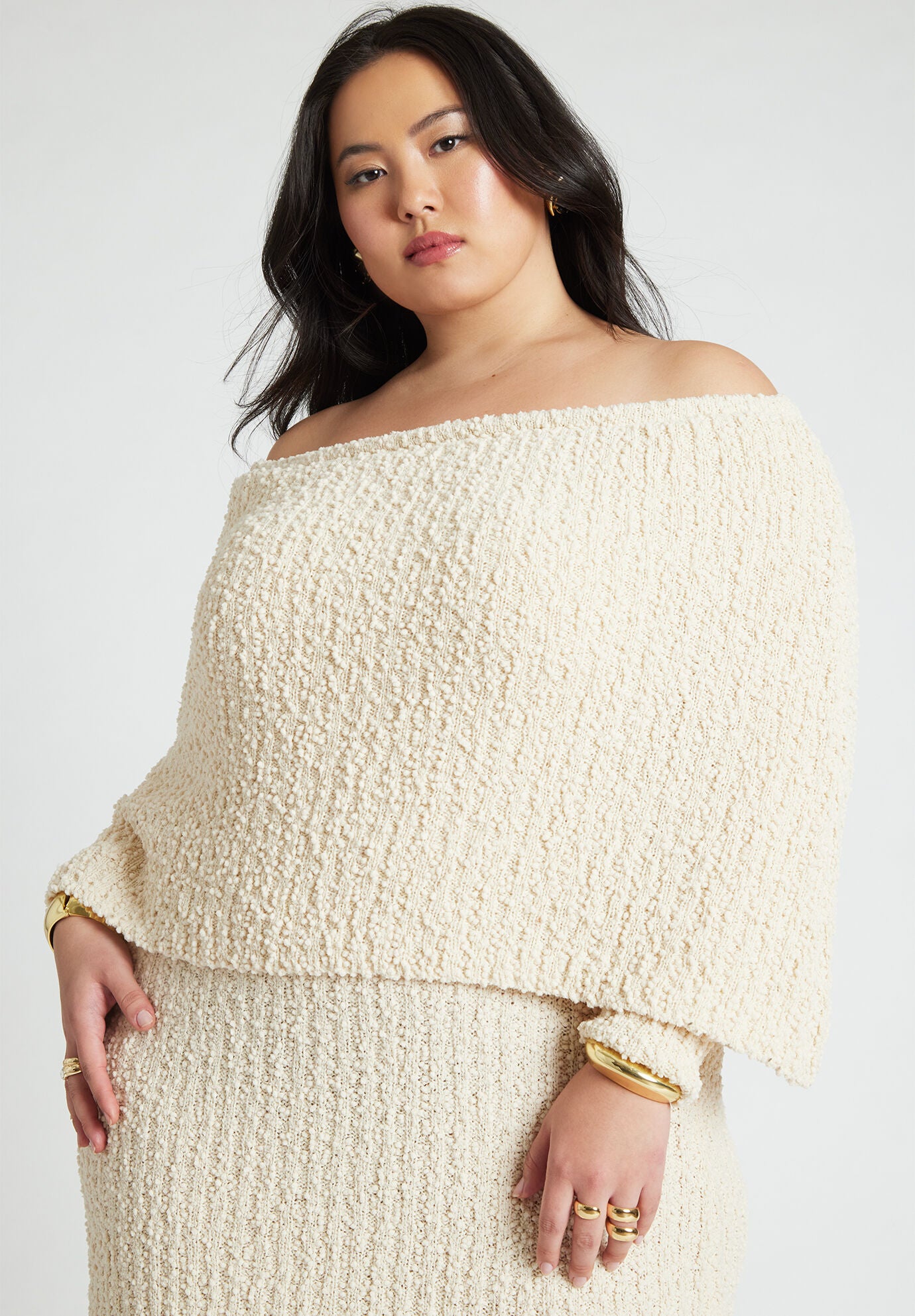 Off The Shoulder Maxi Sweater Dress Eloquii