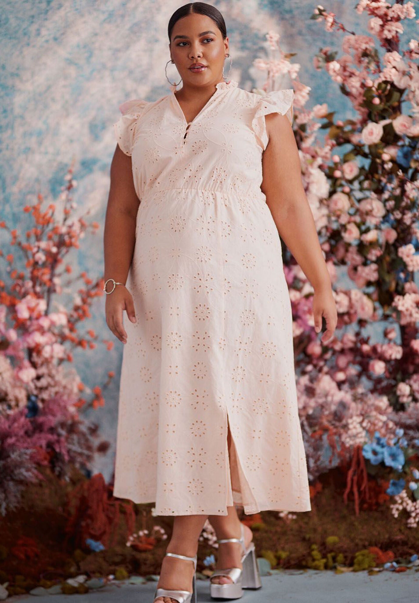 Plus size eyelet dress on sale