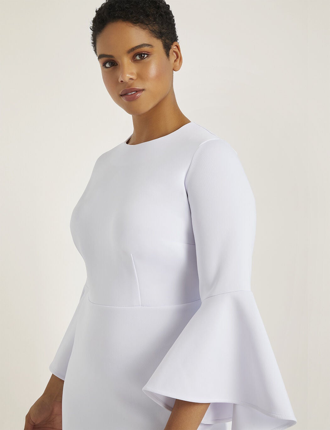 Flare sleeve scuba dress clearance