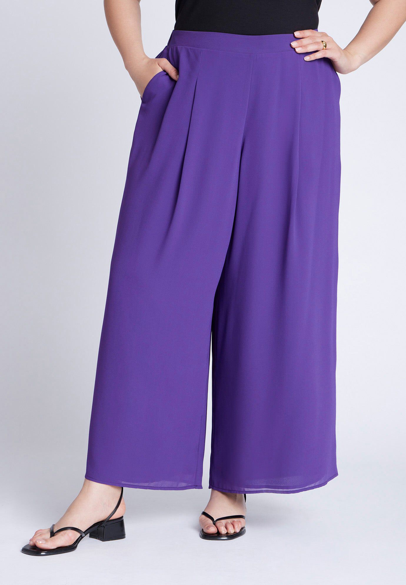 Wide Leg Chiffon Pant