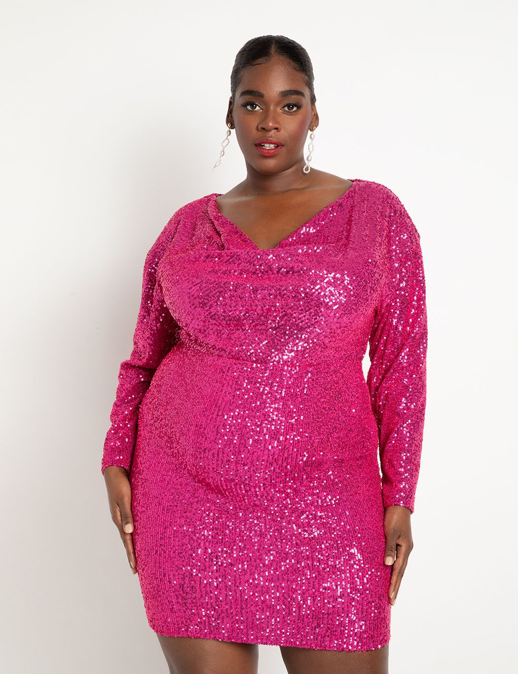 Fuchsia pink sequin dress outlet